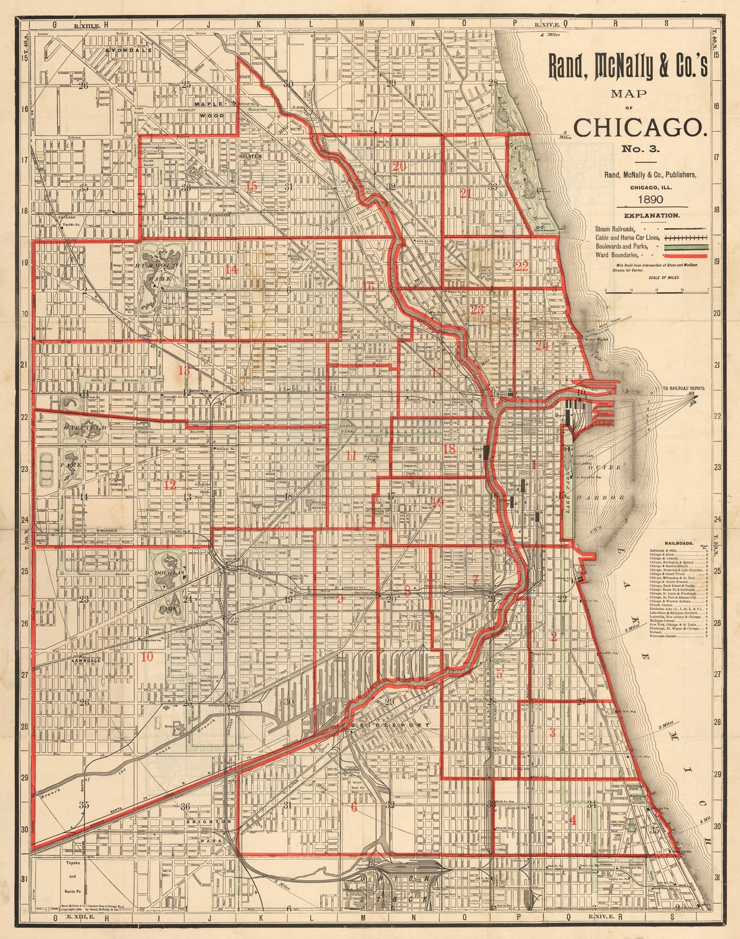1890 Map of Chicago