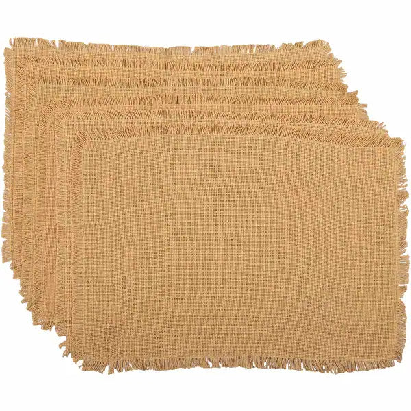 #30633 Burlap Natural Placemat Fringed 12x18In