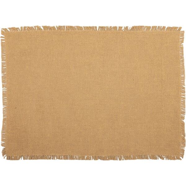 #30633 Burlap Natural Placemat Fringed 12x18In