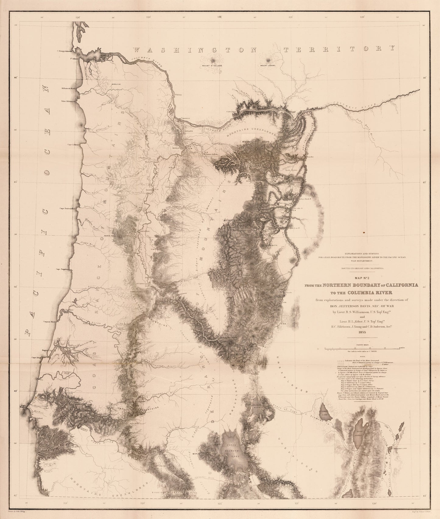 1855 Map No. 2 From the Northern Boundary of California to the Columbia River