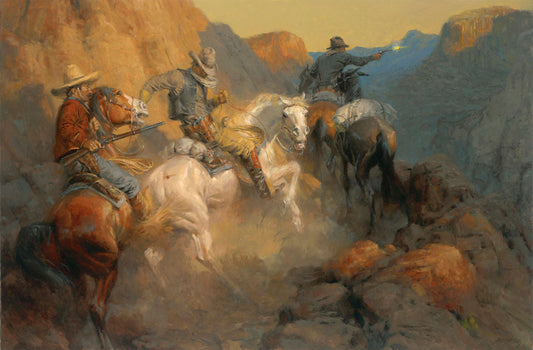 Ambush on the Bandit Trail Western Art by Andy Thomas