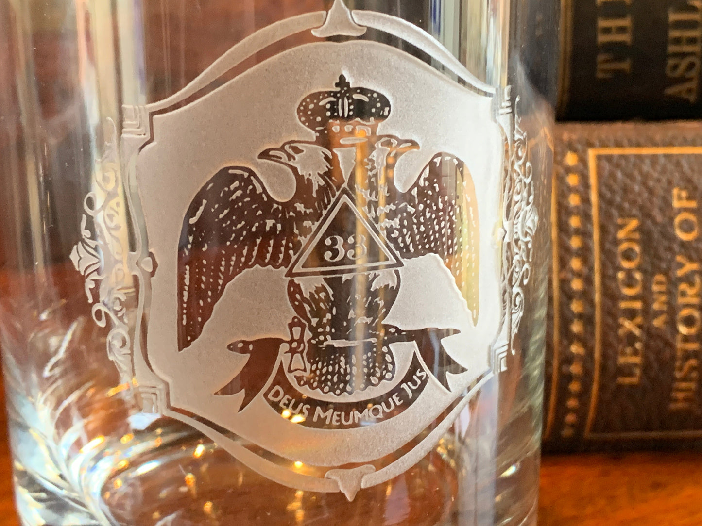 33rd Degree Scottish Rite Masonic Rocks Glasses (Set of 4) and Decanter