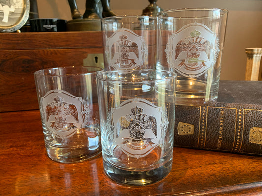 33rd Degree Scottish Rite Masonic Rocks Glasses (Set of 4)
