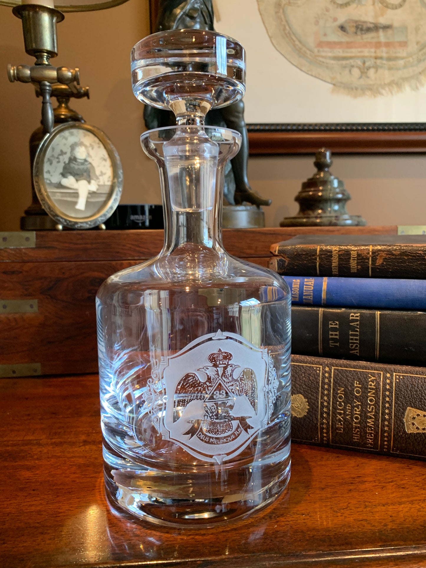 33rd Degree Scottish Rite Masonic Rocks Glasses (Set of 4) and Decanter
